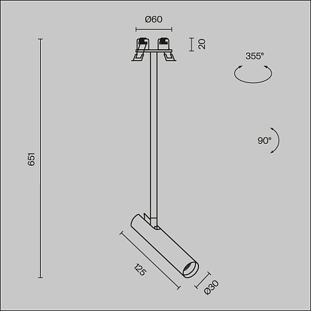 Подвесной светильник Technical P141RS-L125-6W3K-B - фото