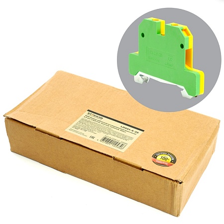 LD551-4-25 ЗНИ Зажим наборный изолированный (винтовой) 2,5 мм2 (JXB 2,5), желтый,зеленый - фото