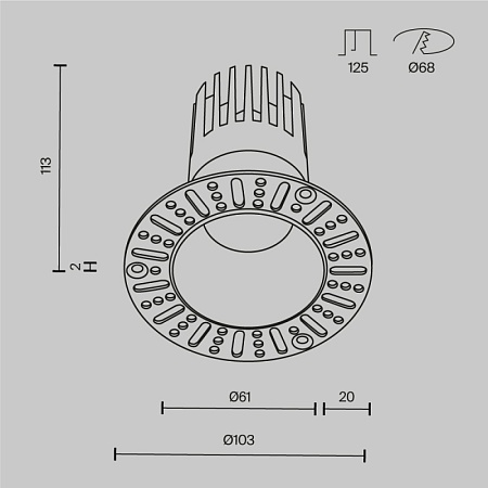 Встраиваемый светильник Technical DL122-15W-2.7K-TRS-B - фото