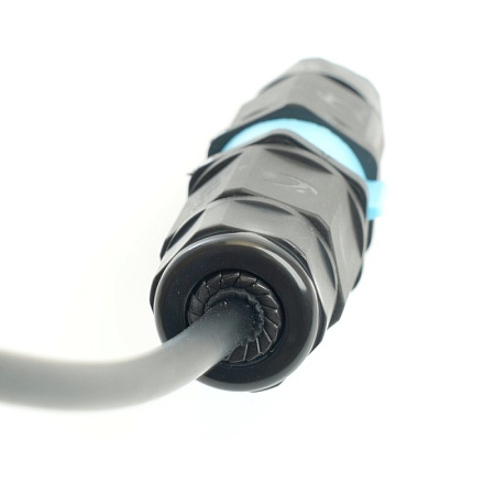 Соединитель-коннектор LD540  разъемный с замком 3-контактный, с пружинным контактом IP68, черный - фото