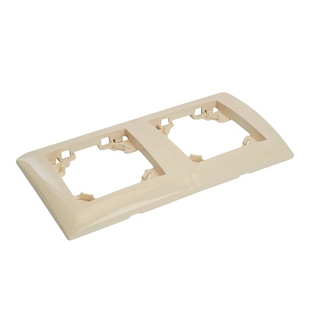 Рамка 2-местная горизонтальная STEKKER, PFR00-9012-02, серия Эрна Элегант, слоновая кость - фото