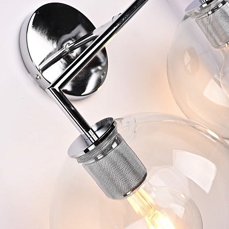 Бра Rh Utilitaire Globe Shade Double Sconce Silver Imperiumloft 123274-22 - фото