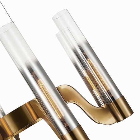 Люстра подвесная ST-Luce Латунь/Хром, Прозрачный E14 8*40W SL1235.303.08 - фото