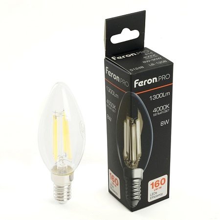 Лампа светодиодная Feron.PRO LB-1208 Свеча E14 1300LM 8W 175-265V 4000K - фото