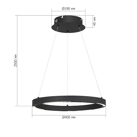 Светильник подвесной ST-Luce черный/черный LED 1*25W 4000K SL6238.423.01 - фото