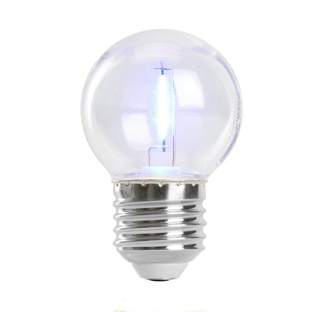 Лампа светодиодная Feron LB-383 Шарик прозрачный E27 2W 230V синий - фото