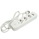 Удлинитель 3-местный c/з 3x1 мм2, 1,8 м, 250В, 10А, 2USB+1Type-C 2,4А, серия Home plus, белый STEKKER HM08-33-02 - фото