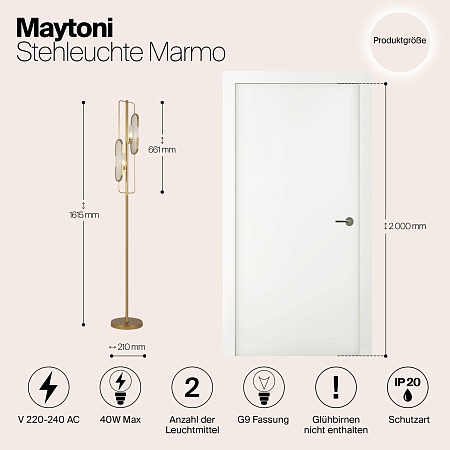 Напольный светильник (торшер) Maytoni MOD099FL-02G - фото