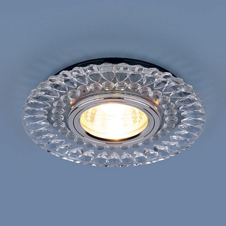 Точечный светильник с LED подсветкой 2197 MR16 CL/SL прозрачный/серебро - фото