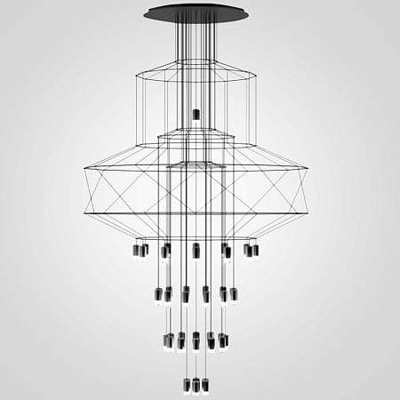 Люстра Via Wireflow Chandelier Polyhedral 0374 Suspension Lamp Imperiumloft 75394-22 - фото
