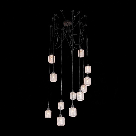 Светильник подвесной Черный/Латунь,Прозрачный E27 12*60W SL193.303.12 - фото