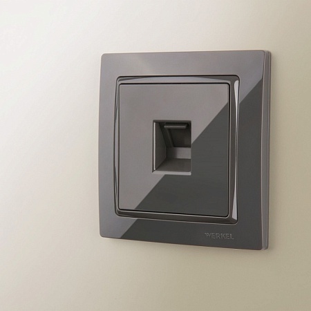 Рамка на 1 пост (серо-коричневый, basic) W0012007 - фото