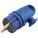Вилка угловая с/з STEKKER, RPG16-21-442 (В 16-002), каучук, 250В, 16A, IP44, синий - фото