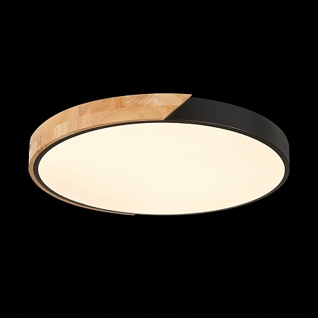 Светильник потолочный Черный, Светлое дерево/Белый LED 1*45W 3000K/4000K/6000K SLE200942-01 - фото