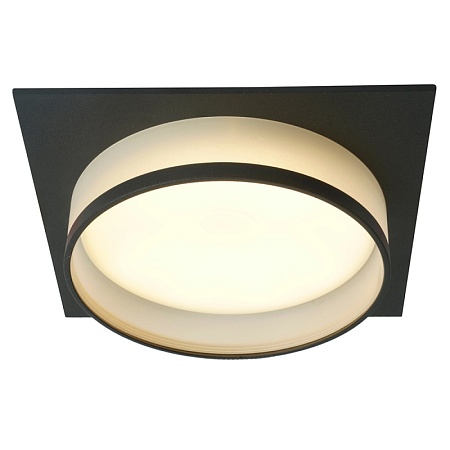 Светильник встраиваемый Feron DL701 потолочный GX70 черный квадрат - фото