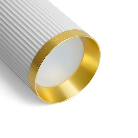 Светильник потолочный Feron ML190 Barrel GATSBY MR16 GU10 35W 230V, белый + античное золото - фото