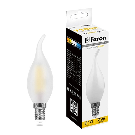 Лампа светодиодная Feron LB-67 Свеча на ветру E14 7W 230V 2700K - фото