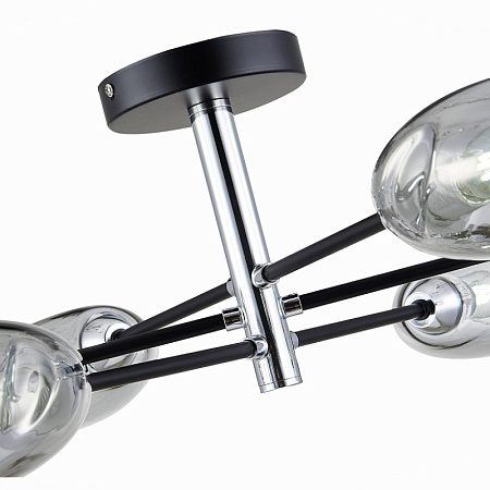 Светильник потолочный Черный, Хром/Дымчатый E14 6*40W SLE155512-06 - фото