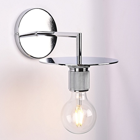 Бра Rh Utilitaire Knurled Disk Shade Sconce Silver Imperiumloft 123283-22 - фото