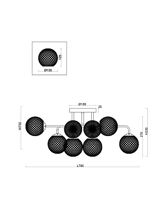 Люстра Freya FR8016PL-08BBS - фото