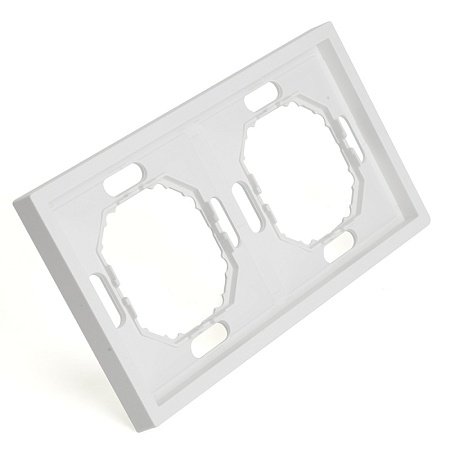 Рамка STEKKER, PFR00-5002-01 2-местная, серия Эмили, белый фарфор, soft touch - фото