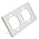 Рамка STEKKER, PFR00-5002-01 2-местная, серия Эмили, белый фарфор, soft touch - фото