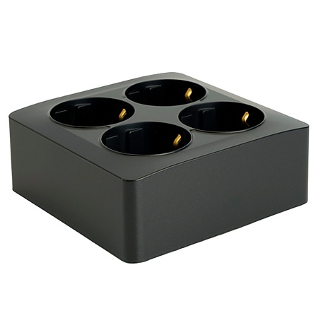 Розетка 4-местная б/з открытой установки, квадрат, STEKKER, 250В, 10А, IP20, серия София, черный, MST10-14S-02 - фото