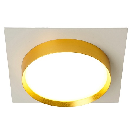Светильник встраиваемый Feron DL506 потолочный GX53 белый + золото квадрат - фото