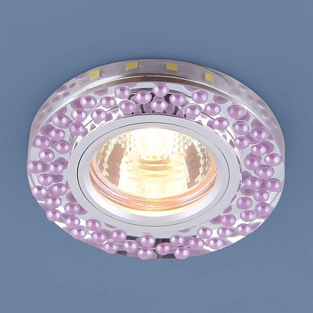 Точечный светильник с LED подсветкой 2194 MR16 SL/VL зеркальный/фиолетовый - фото