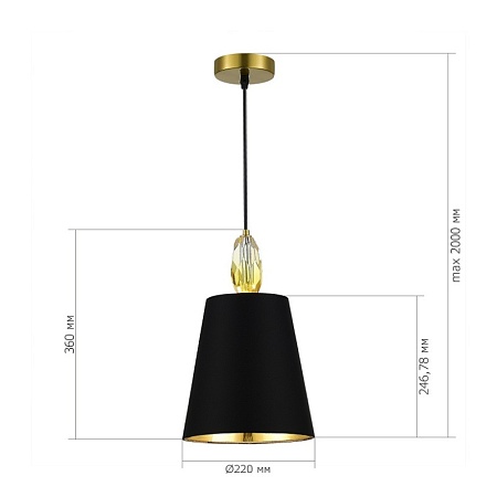 Подвес ST-Luce Латунь/Черный E27 1*40W SL1759.303.01 - фото