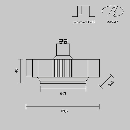 Встраиваемый светильник Technical DL138-GU10-B - фото