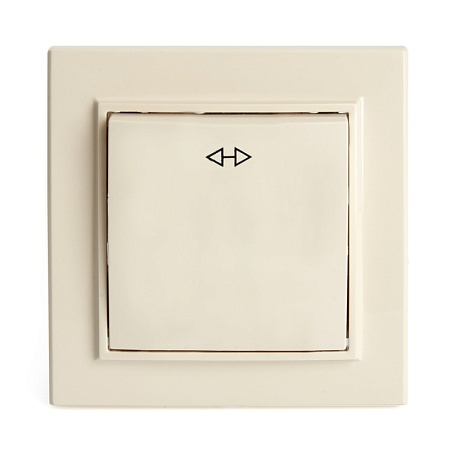 Переключатель перекрестный 1-клавишный STEKKER  PSW10-9009-02, 250В, 10А, серия Эрна, слоновая кость - фото