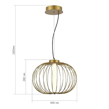 Светильник подвесной ST-Luce Золотистый/Золотистый LED 1*10W 3000K SL6124.203.01 - фото