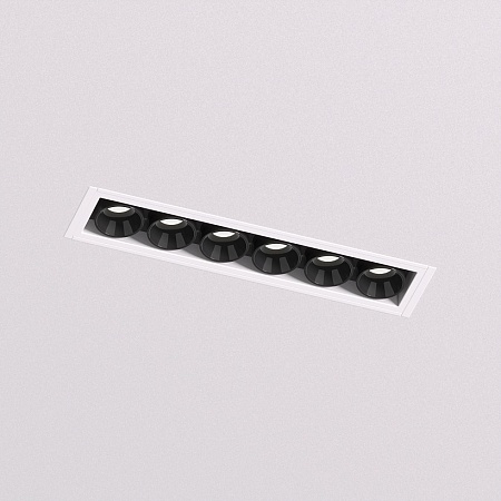 DK2531-WB Встраиваемый светильник SPACE со светодиодом под шпатлевку L126mm 220V 10W 38° 4000К IP20 белый/черный алюминий - фото