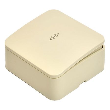 Переключатель открытой установки 1-клавишный, STEKKER, 250В, 10А, IP20, серия София, слоновая кость, MSW10-12-04 - фото