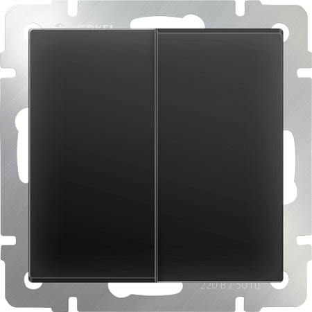 Выключатель двухклавишный черный матовый WL08-SW-2G - фото