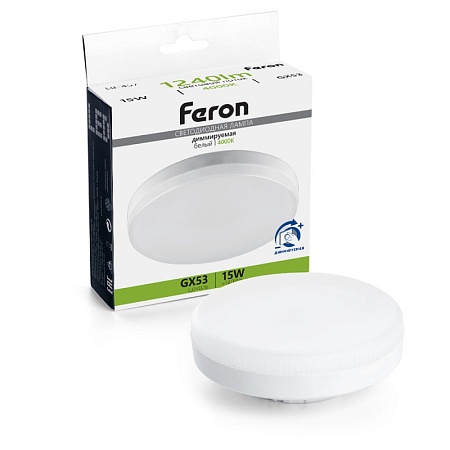 Лампа светодиодная диммируемая Feron LB-457 GX53 15W 230V 4000K - фото