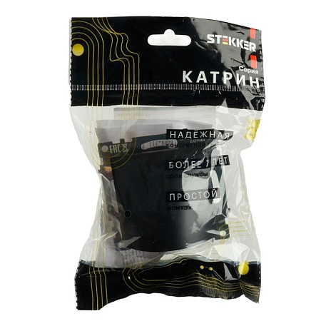 Кабельный вывод (механизм), STEKKER, серия Катрин, черный, GLS00-7116-05 - фото