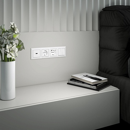 Рамка на 4 поста (белый) W0042201 - фото