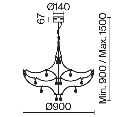 Подвесной светильник Freya FR6138PL-L30BS - фото