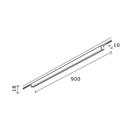 Магнитный трековый светильник Черный LED 1*21W 3000K 800Lm Ra>80 IP20 L900xW10xH18 24V ST665.436.21 - фото