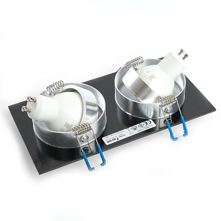 Светильник встраиваемый Feron DL2802 потолочный MR16 G5.3 черный-хром - фото