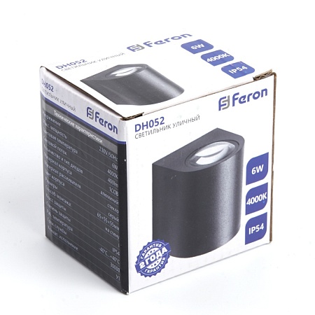 Светильник уличный светодиодный Feron DH052, 6W, 400Lm, 4000K, серый - фото
