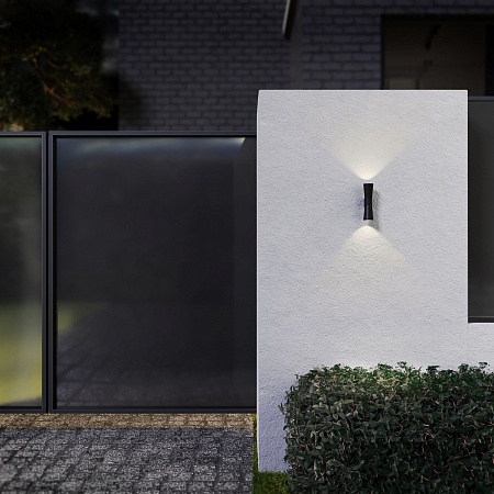 Настенный светодиодный светильник Tube double черный IP54 1502 TECHNO LED Elektrostandard - фото