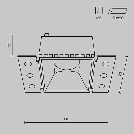 Встраиваемый светильник Technical DL051-01-GU10-SQ-WB - фото