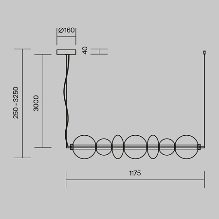 Подвесной светильник Maytoni Futuro MOD307PL-L40BS3K - фото