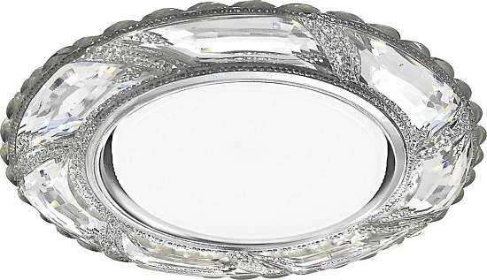 Светильник встраиваемый с белой LED подсветкой Feron CD4031 потолочный GX53 без лампы, прозрачный - фото