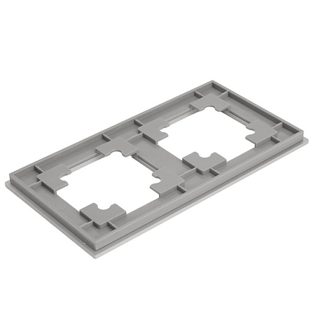 Рамка 2-местная, металл, STEKKER, MFR00-7002-03 , серия Катрин, серебро - фото