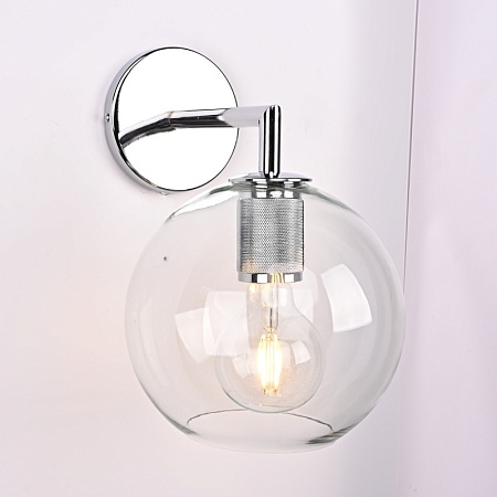 Бра Rh Utilitaire Globe Shade Single Sconce Silver Imperiumloft 123277-22 - фото