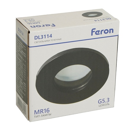 Светильник встраиваемый Feron DL3114 потолочный MR16 G5.3 черный - фото